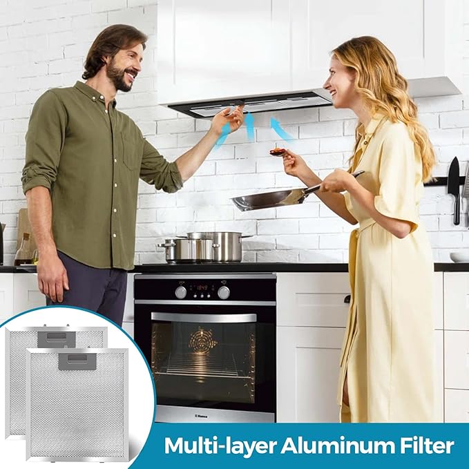 Range Hood Filter Replacement 10.25x9x0.35Inch (260x230x8.9mm) 5-Layer S97018029 Mesh Hood Vent, Range Hood Grease Filter, fits Br.oan's B5 Series 2pack by oneket (Aluminum)