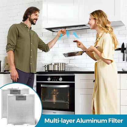 Range Hood Filter Replacement 10.25x9x0.35Inch (260x230x8.9mm) 5-Layer S97018029 Mesh Hood Vent, Range Hood Grease Filter, fits Br.oan's B5 Series 2pack by oneket (Aluminum)