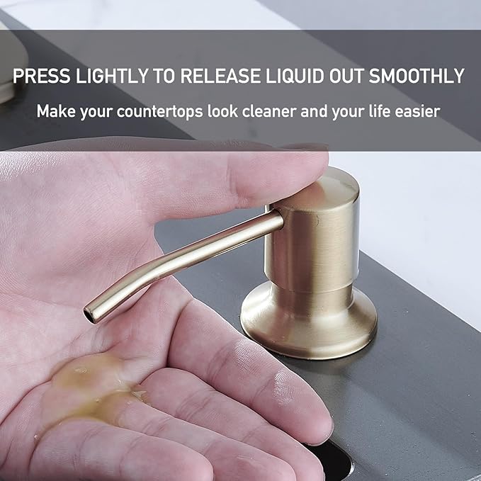 AVSIILE Brushed Gold Touchless Kitchen Faucets with Pull Down Sprayer & Soap Dispenser, Waterfall Single Hole & Handle, Pull Out Sink Faucet, Suitable for Farmhouse Camper Laundry Rv Bar