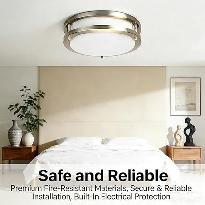 27W Dimmable LED Flush Mount Ceiling Light Fixture, Ceiling Lights for kitchen, Bedroom, Bathroom, 3000K/4000K/5000K Adjustbale, Super Bright 27000LM