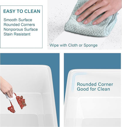 Double Bowl Farmhouse Sink White 33 x 18 Inch, Firecaly Apron Front Undermount Farm Sink Reversible(Sleek & Fluted Optional), Heavy-duty Dual Basin 50/50, for Kitchen