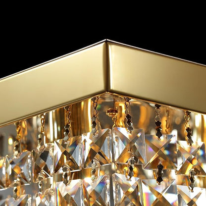 59-inch Modern Crystal Chandelier,13-Light K9 Crystal Rectangle Chandelier for Dining Room,Kitchen Island Adjustable Hanging Pendant Light Fixture,Gold Brass
