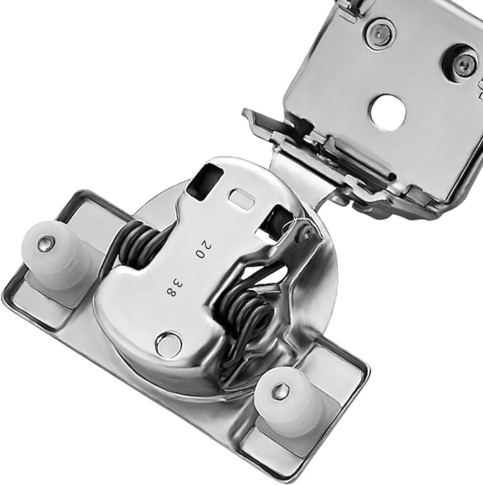 Ravinte 20 Pack 10 Pair 1-1/4 inch Overlay Cabinet Hinges - Soft Close, Hidden Door, Stainless Steel, Adjustable, Satin Nickel