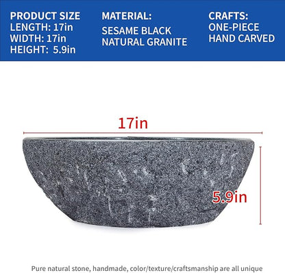 100% Pure Hand Carved Surface Bathroom Sinks - Dark Gray Stone Vanity Sinks - Black Speckled Vanity Sinks, Personalized Sinks, Rustic Farmhouse Style
