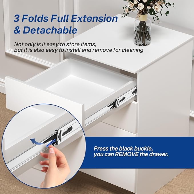 Soft Close Ball Bearing Drawer Slides 22 Inch, 5 Pairs 3-Section Full Extension Drawer Glides Heavy Duty Steel Side Mount Rails for Kitchen Cabinet，Tool Chest，Office Furniture，100 LBS