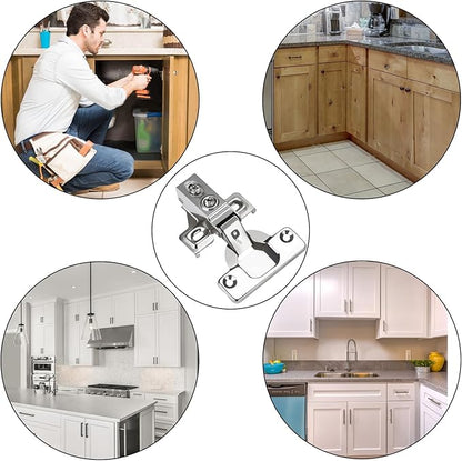 BESTEEL 100 Pack 1/2 inch Overlay Soft Close Cabinet Door Hinges for Kitchen Cabinet Hinge, 100 Degree Opening Angel, Stainless Concealed Kitchen Cabinets Hinge Self Closing with Drilling Tool &Manual