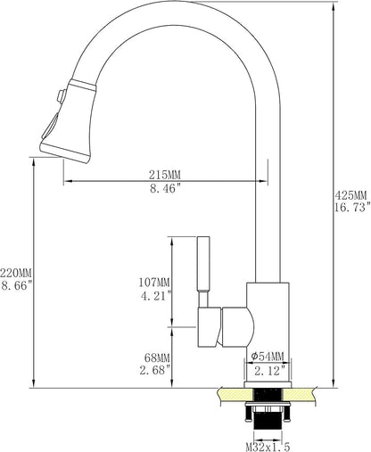 TUTEW Touchless Kitchen Faucet with Pull Down Sprayer, Red Copper Motion Sensor Kitchen Sink Faucet Single Hole, Spot Resist Stainless Steel Single Handle Commercial Modern Faucet