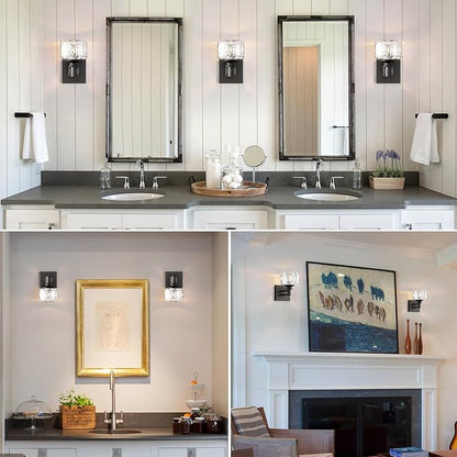Matte Black Bathroom Wall Sconces 1-Light Wall Sconce Farmhouse Bathroom Sconces(3.7 pounds)