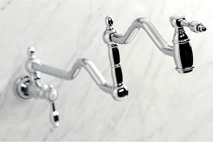 Kingston Brass KS2101TAL Tudor Wall Mount Pot Filler, Polished Chrome