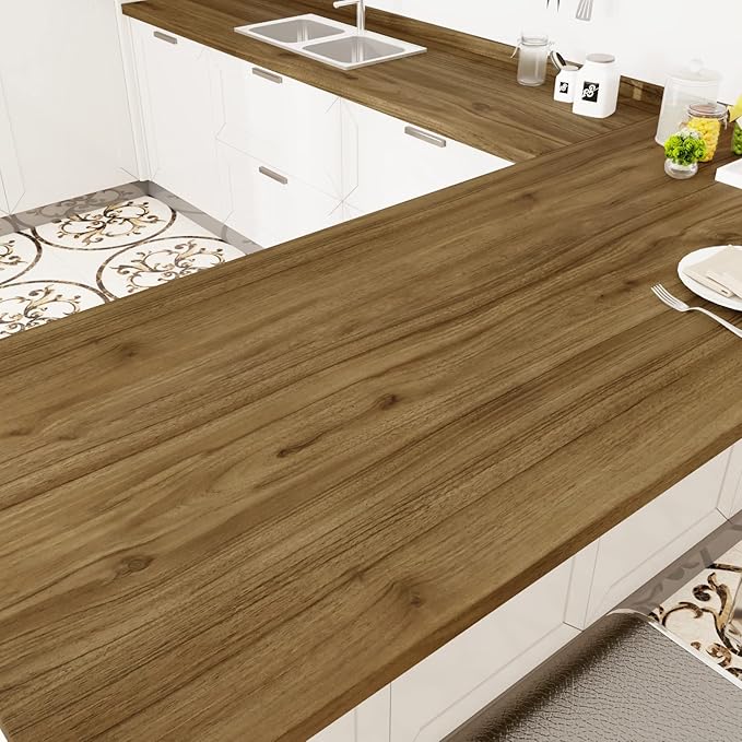WESTICK Wood Contact Paper Peel and Stick Countertops Waterproof Vintage Wood Wallpaper Self Adhesive Contact Paper Wood Looking Vinyl Wrap for Countertop Kitchen Cabinets Office Desk 24 x 118 in