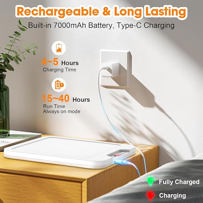 Rechargeable Ceiling Light with Motion Sensor & Remote, 3 Color Temperature (3000K/4500K/6500K), Timer & USB-C Battery Operated for Bathroom Shower Stairs Hallway Garage Pantry Porch (1 Pack)
