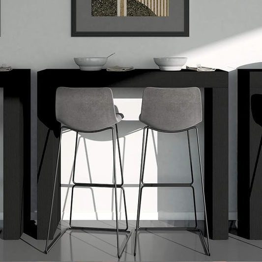 Mobili Fiver, Evolution High Table with Wireless Charger 47.2 x 15.7 in, Rustic Oak, Made in Italy