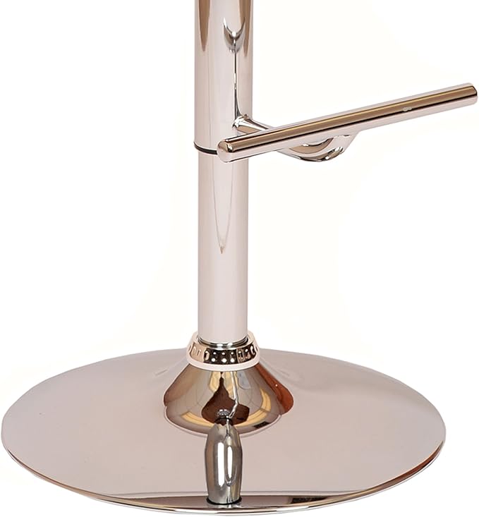 Armen Living Paris Swivel Barstool in Black Faux Leather and Chrome Finish