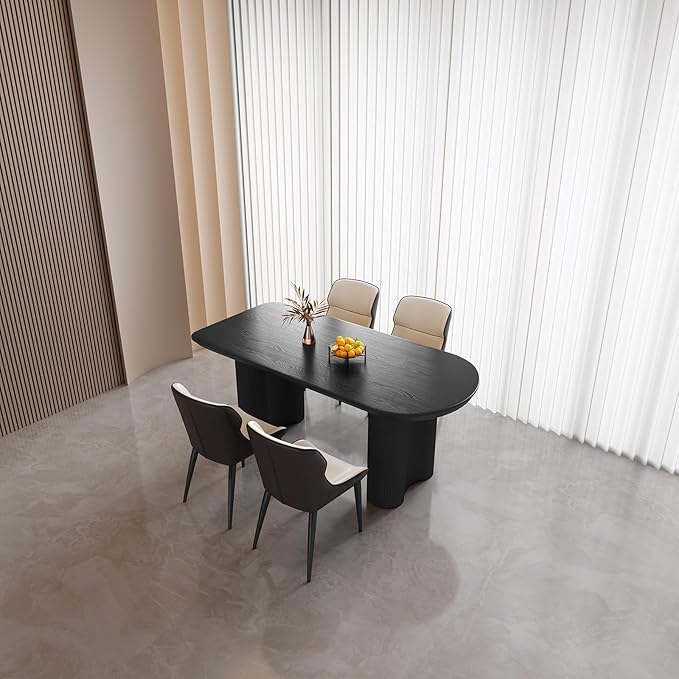 Dining Table Set for 4, Modern Kitchen Table with 4 Chairs, Dining Room Table Set for Kitchen,Dining Room,Home & Office (62.99" Black Table with 4 Chairs)
