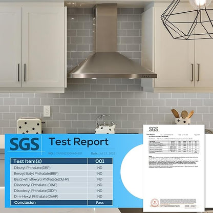 STICKGOO 10-Sheet Subway Tiles Self Adhesive Kitchen Splashbacks, Peel and Stick Wall Tile Stickers, Stick on Tiles Splashback (Light Grey, Thicker Design)