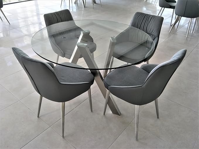 54 Inch Round Tempered Glass Table Top Flat Polished Edge1/4” Thick Round Glass Table Top–Heavy Duty, Dining, Coffee, and Office Tables by Fab Glass and Mirror