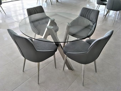 54 Inch Round Tempered Glass Table Top Flat Polished Edge1/4” Thick Round Glass Table Top–Heavy Duty, Dining, Coffee, and Office Tables by Fab Glass and Mirror