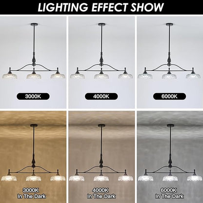 HDDFL Chandeliers Pendant Light Fixture Modern Pendant Lighting Fixtures 3 Lights Chandelier Matte Black Kitchen Glass Hanging Lamp for Island Dining Room Living Room