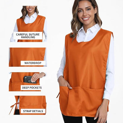 Xeoxarel Unisex Cobbler Apron with 3 Pockets, Adjustable Drawstring Waist, Professional Lightweight for Kitchen Salon Garden