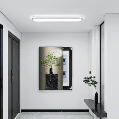 72cm 45W LED Ceiling Light, 6500K Cool White Flush Mount, Modern Ultra Thin Metal Linear Low Profile Lighting Fixture for Kitchen Home Office Hallway Bedroom Living Room