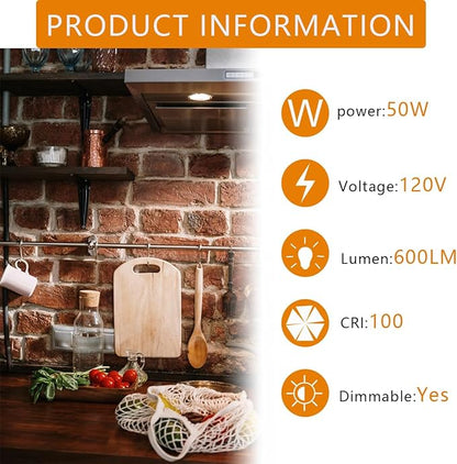 BOGAO Par20 Bulbs, 2 Pcs 120V 50W Par20 Light Bulbs, E26 Medium Base Long Lasting Life High Output Reflector Flood Lights Replacement Range Hood Light - Warm Light