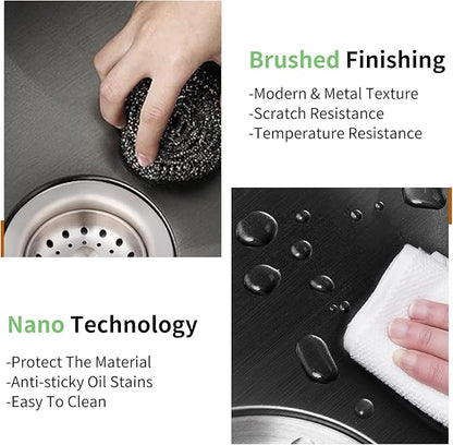 Black 33x19 In Drop In Kitchen Sink-Stainless Steel Topmount Modern Single Bowl Kitchen Sink Come With Silicon Mat,Drain Strainer Set Offer Large Basin And Compatibility With Various Kitchen&Bar Style