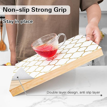 Drawer and Shelf Liner for Kitchen Cabinet,Non-Adhesive Cabinet Liner 18in x 30FT,Waterproof Shelf Paper Non-Slip Mats Cupboard Liner Contact Protect Dresser/Shelves/Table-Golden Lantern
