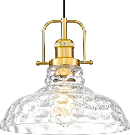 FEMILA 11" Modern Kitchen Pendant Lighting Over Island, Farmhouse Gold Pendant Light, Adjustable Height, Brushed Gold Finish, 4FY09-MP BG-WG