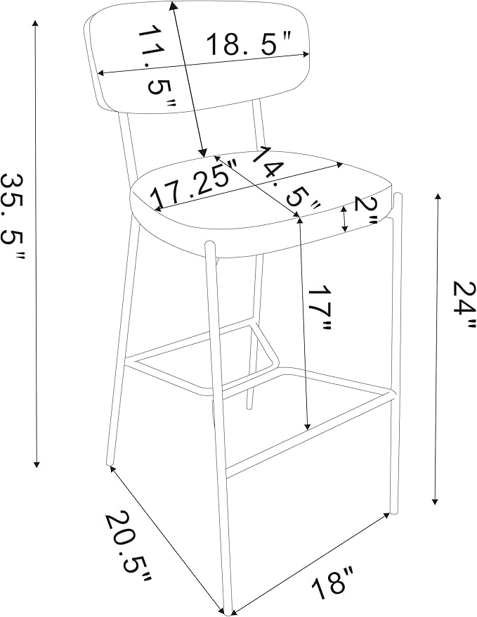 Coaster Home Furnishings - Elison - Counter Height Stools (Set of 2) - Curved Backrest, Padded Seat, Footrest - Kitchen & Dining - 24-inch - Grey - 182646