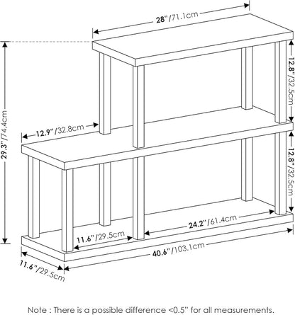 Furinno Turn-N-Tube No Tools Decorative Display Shelf, 3-Tier Ladder, Solid White/Black