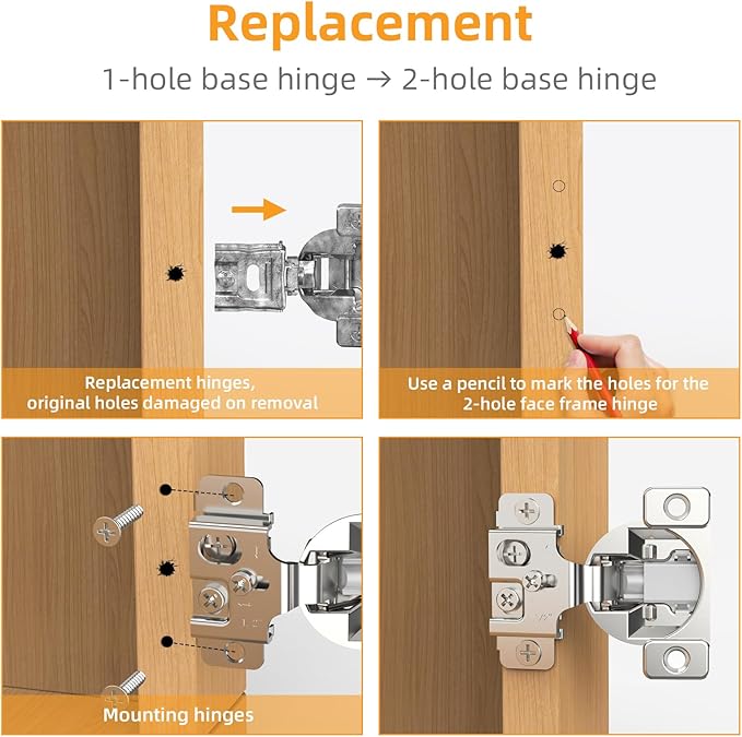 Chibery 2 Pack 1/2" Overlay 3D Soft Close Concealed Hinge, Face Frame Door, Small Angle Slow Close, Self Closing Hidden Satin Nickel, 105° Concealed Stainless Steel Hinges for Kitchen Cabinet Door