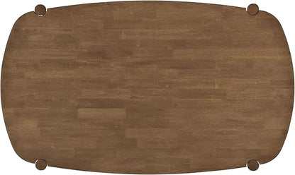 Solid Wood Dining Table Mid-Century Modern Dining Table with Rounded Edges Stylish Kitchen Table for Home Practical