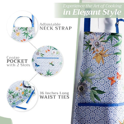 Maison d' Hermine 100% Cotton Apron for women with Pocket Kitchen Chef Apron for Men Cooking Mothers Day Gifts