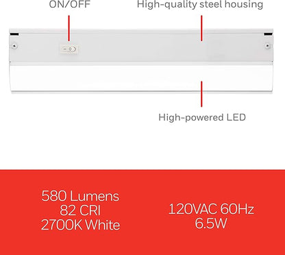 UltraPro 24 inch Hardwired Under Cabinet Lights, On/Off Only, 2700K Warm White, Under Cabinet Lighting, Under Counter Lights for Kitchen 44112