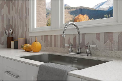 Pfister Sonterra 2-Handle Kitchen Sink Faucet with Side Sprayer High Arc Polished Chrome Finish 1.8 GPM Flow Rate 3 or 4 Hole Installation Ceramic Disc Valve F0364SNC