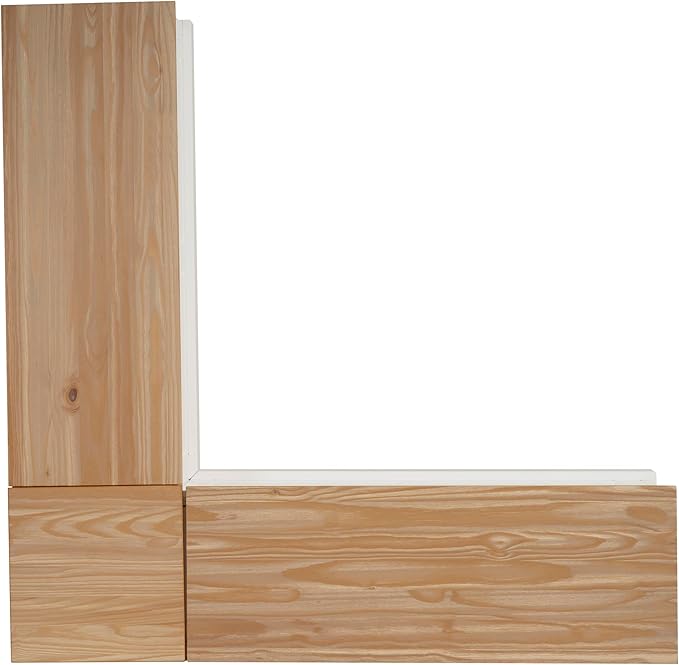Linon Tobin Natural & White Dining Nook with Hidden Storage Spaces Includes Apple Green Cushion Set and Pillows