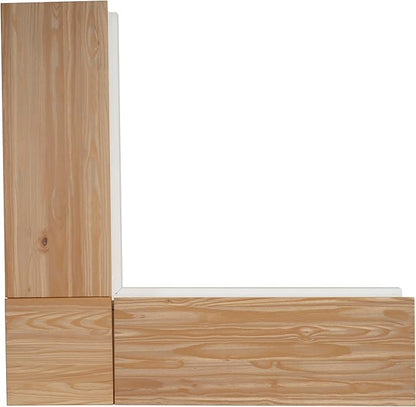 Linon Tobin Natural & White Dining Nook with Hidden Storage Spaces Includes Apple Green Cushion Set and Pillows