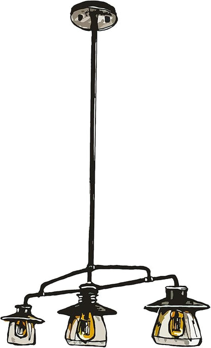Globe Electric 64845 Nate 3-Light Pendant, Oil Rubbed Bronze, Clear Glass Shades, Bulb Not Included