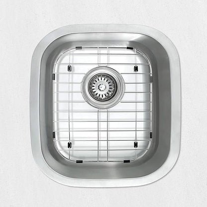 Kitchen Sink Grid and Stainless Steel Sink Protectors, Sinks Bottom Grid, Sinks Mats and Sink Racks for Bottom of Kitchen Sink, 11 5/8'' x 13 9/16'' with Rear Drain for Double Bowl