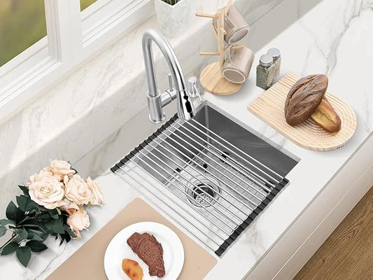 Herogo 15×17 Inch Undermount Kitchen Sink, Small Stainless Steel Deep Single Bowl Utility Sink for Rv Bar Outdoor Farmhouse Laundry Room