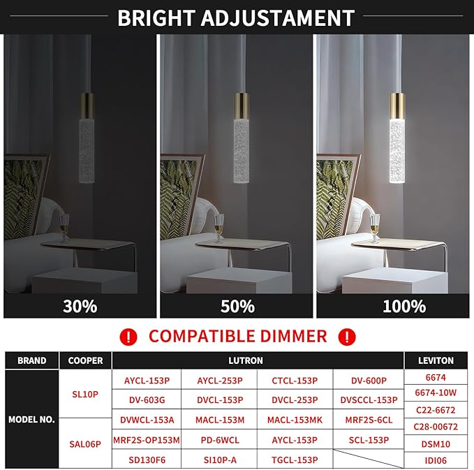 OKELI Modern Pendant Light, LED Bubble Crystal Kitchen Island Lights Fixtures,Mini Single Island Lights Pendant Lighting for Kitchen Island,Bar,6W,6000K,Gold