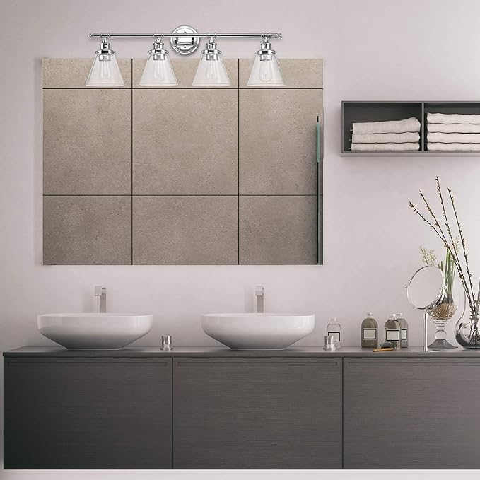 Globe Electric 51446 Parker, 4, Chrome Vanity Light, Bulb Not Included