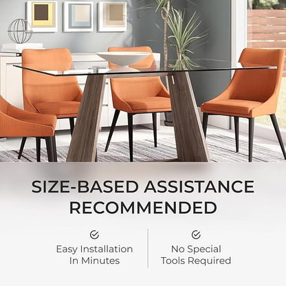 Tempered Glass Table Top Rectangle - 1/2 Inch Thick Heavy Duty for Dining Coffee Tables Desks - Flat Polish Edge Safe Corners Custom Cut - 24" X 40"