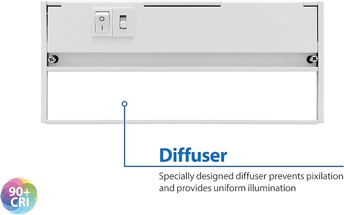 NUC-5 Series 8-inch White Selectable LED Under Cabinet Light (NUC508SWH