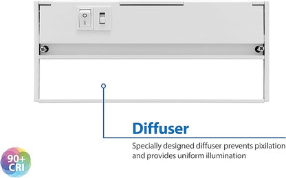 NUC-5 Series 8-inch White Selectable LED Under Cabinet Light (NUC508SWH