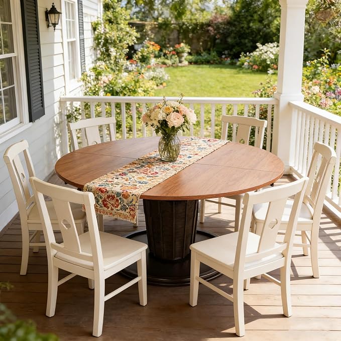 Wood Round Foldable Table Top Only Large Portable Tabletop for Desktop Transformation 47 51 55 59 63 71 inch 4-Fold Folding Round Table Top Extender Space Saving for Family Dinners(Light Walnut,59")