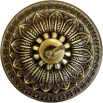 5.9 inches Brass Ceiling Light Canopy Plate, Antique Mounting Canopy Kit for Pendant Light, Hanging Fixture, Chandelier Plate Cover (Retro)