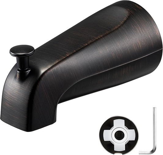 Enhon Slip on Tub Spout with Diverter, Compatible with American Standard 8888026.002 Tub Spout, Bathroom Bathtub Faucet, Fits 1/2 Copper Water Tube(5/8 Dia), 5/32 Hex Wrench(Oil Rubbed Bronze,1)