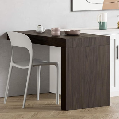 Mobili Fiver, Evolution Dining Table with One Leg 47.2 x 23.6 in, Dark Walnut, Made in Italy