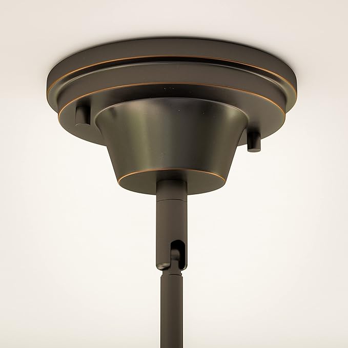 Kenroy Home Cambridge 1 Light Pendant with Blackened Oil Rubbed Bronze Finish, Rustic Style, 9.5" Height, 12" Width, 12" Depth